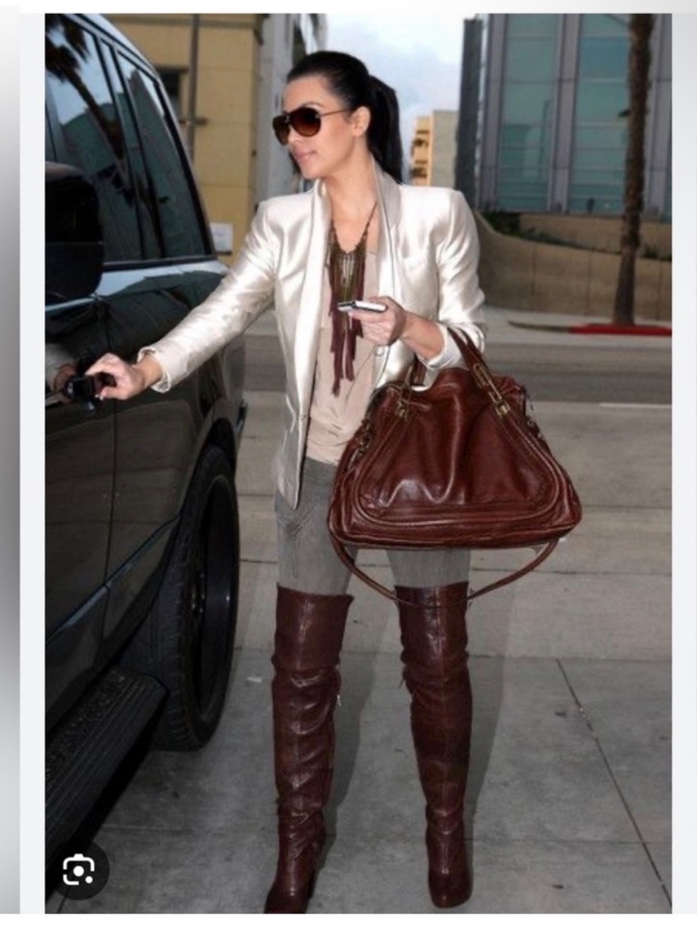 Report Signature Fairfax 2 Thigh High boots heeled brown Color: Cognac